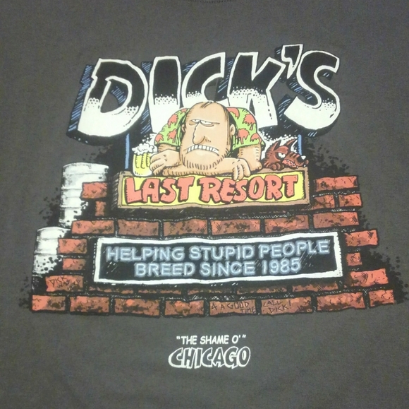 DICK's π₯ Last Resort πΊ Vintage Shirt 2XL XXL Chicago Bar Dive Bar Tee 90s - Picture 1 of 9